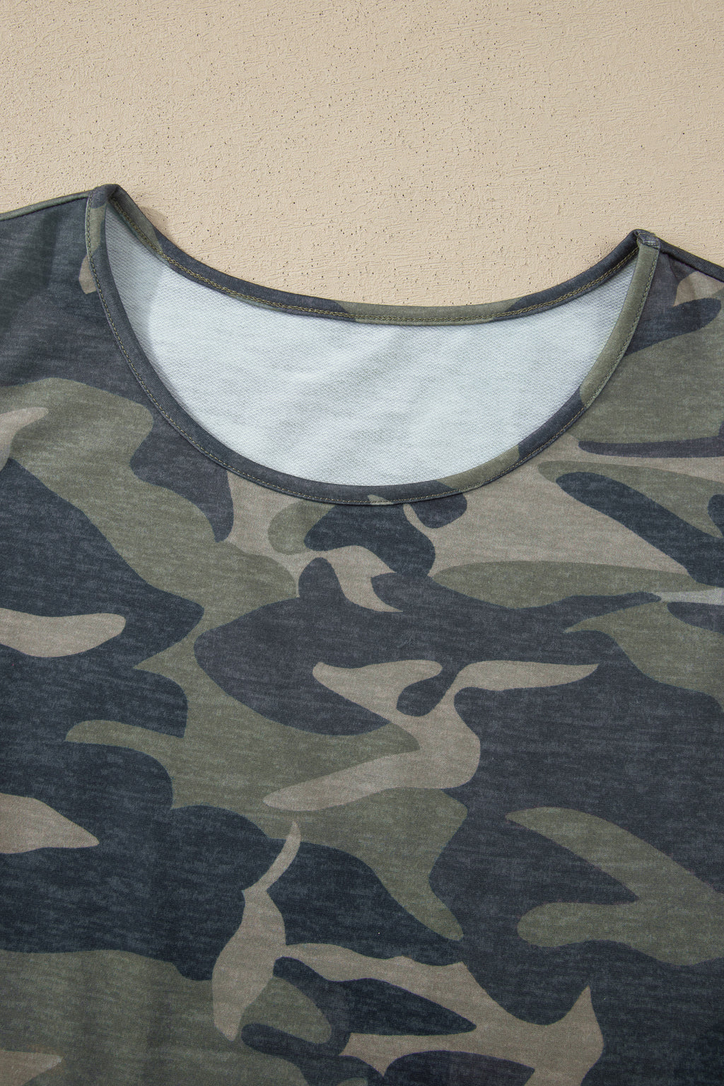 Green Camouflage Print Slim Tank Drawstring Pant Set