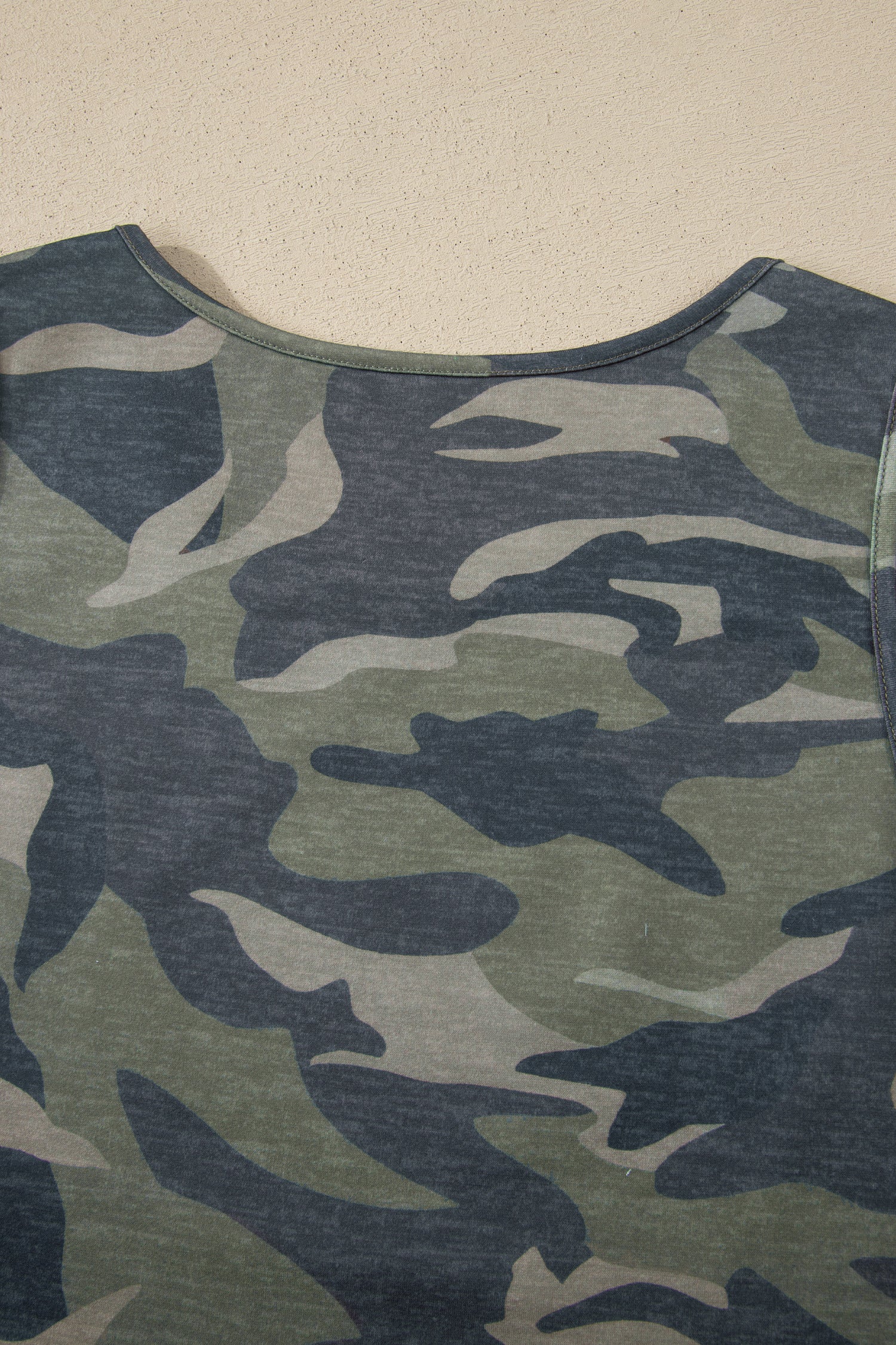 Green Camouflage Print Slim Tank Drawstring Pant Set