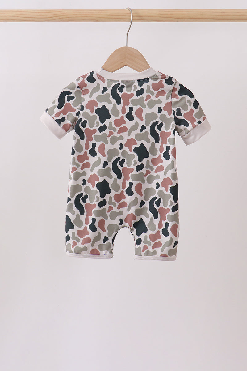 Camo Duck Embroidered Romper